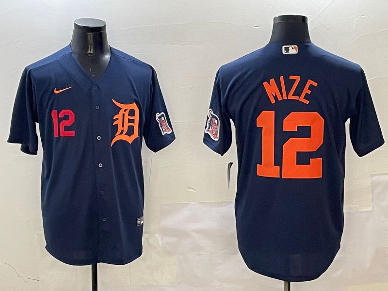 Men Detroit Tigers 12 Mize Drak Blue Game 2025 Nike MLB Jersey style 3